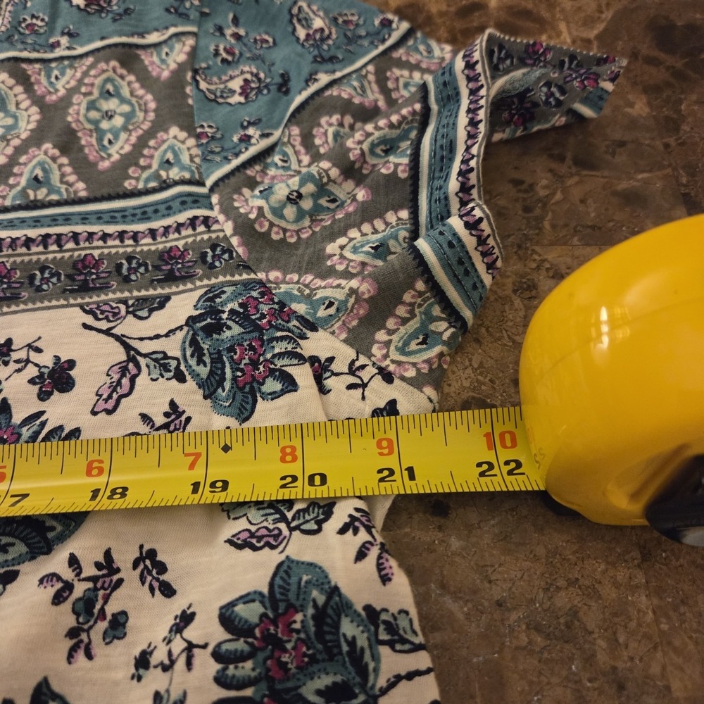 Loft sz XL floral geo print short slv t-shirt NWT boho casual garden spring - Picture 7 of 11